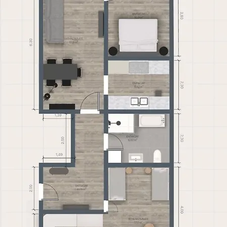 Clubhaus 6 - Dachwohnung Mit 2 Schlafzimmern, Balkon & Netflix *